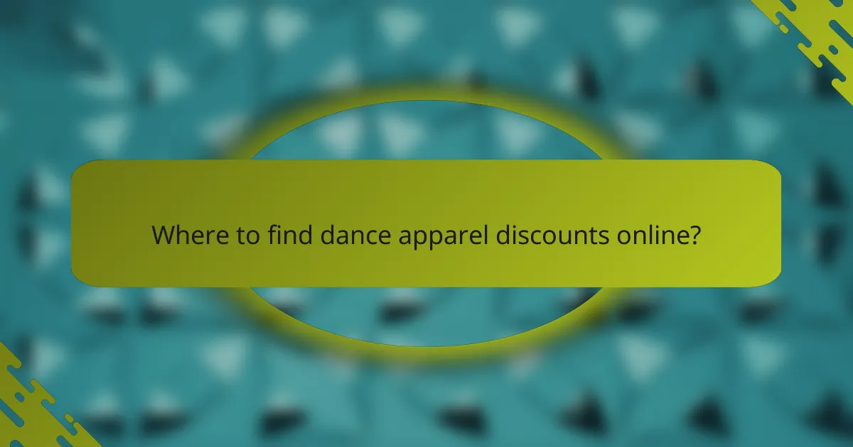 Where to find dance apparel discounts online?